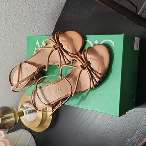 NWT J Crew leather strappy Lucie Sandal color Burnt Caramel